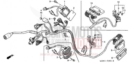 FAISCEAU DES FILS (2) CBR600FR1 de 2001